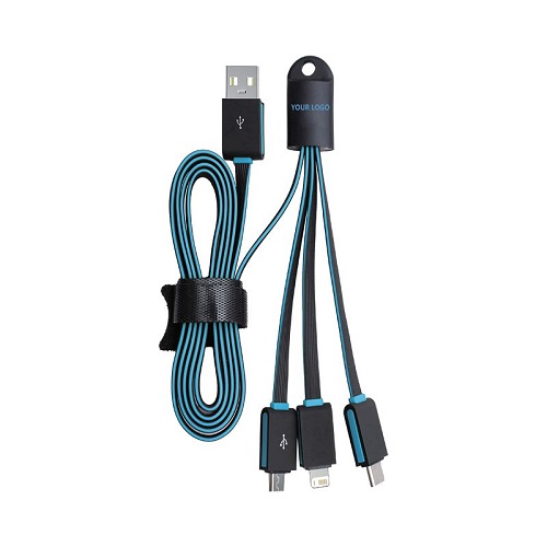 3n1 Light Up Flat Charge Cable 