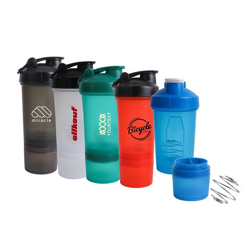 500ml 3 in 1 Fitness Protein Shaker Bottle