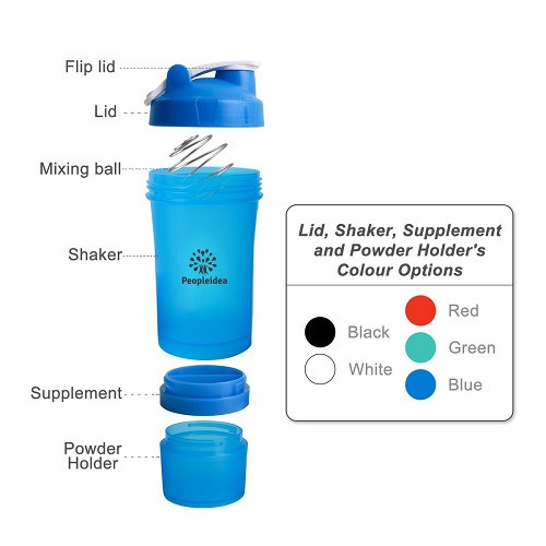 500ml 3 in 1 Fitness Protein Shaker Bottle 