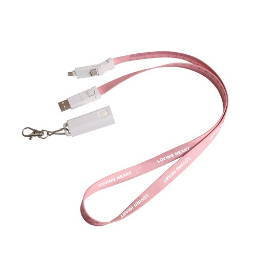 6 In 1 Polyester Lanyard Charging Cable 