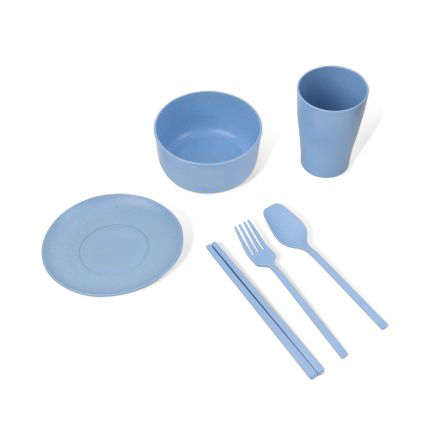 6 Pieces Wheat Straw Tableware Set 