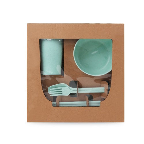 6 Pieces Wheat Straw Tableware Set 