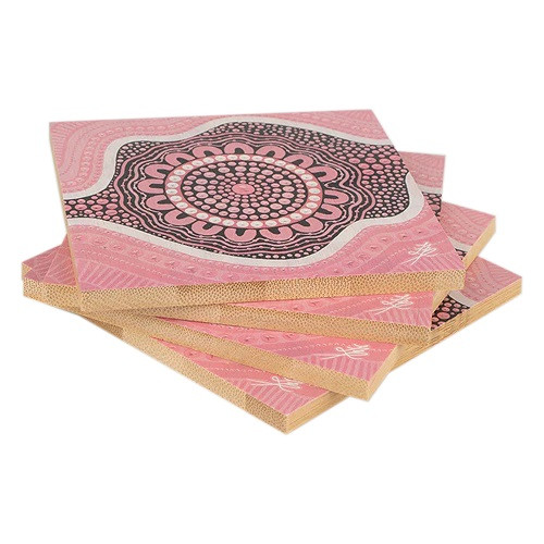 BOOBIE SISTA Bamboo Coaster Set (4 Pack) 