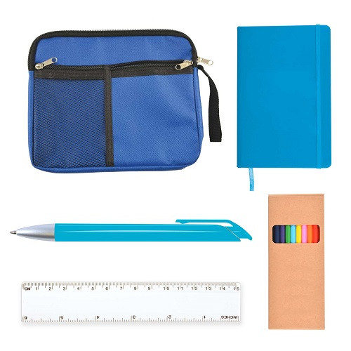 Back To School Kit - Malibu Pouch, Argos Notebook, Virgo Pen, Ruler, Pencils 