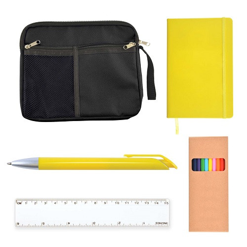 Back To School Kit - Malibu Pouch, Argos Notebook, Virgo Pen, Ruler, Pencils 