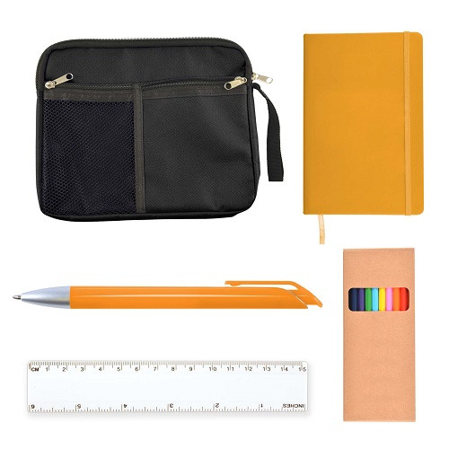 Back To School Kit - Malibu Pouch, Argos Notebook, Virgo Pen, Ruler, Pencils 