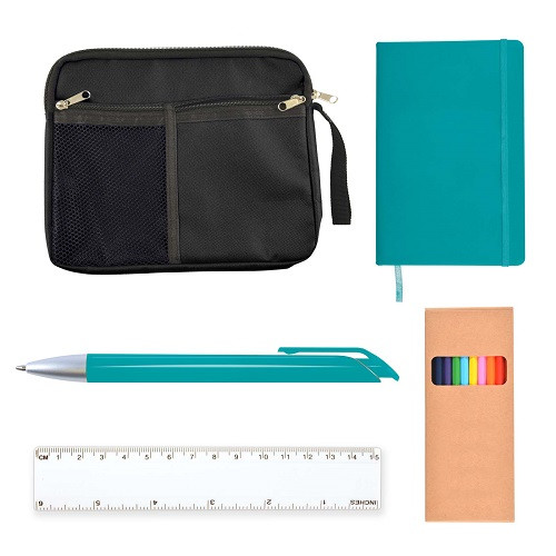 Back To School Kit - Malibu Pouch, Argos Notebook, Virgo Pen, Ruler, Pencils 