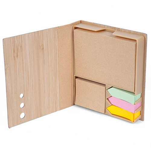 Bamboo Board Memo Pad & Sticky Note Set 