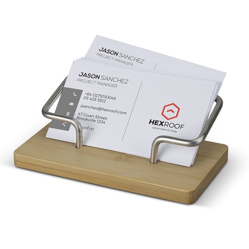 Bamboo Business Card Stand 