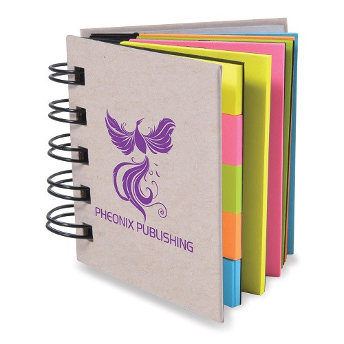 Cardboard Spiral Notebook with Noteflags