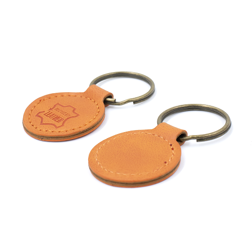 London Recycled Leather Keyring 