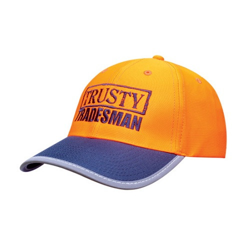 Luminescent Safety Cap with Reflective Trim