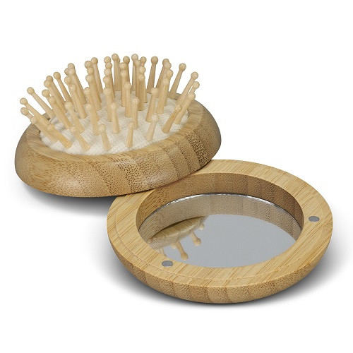 NATURA Bamboo Brush and Mirror 