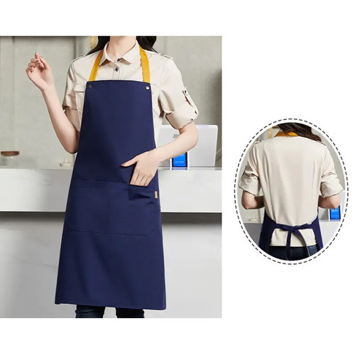 Poly-Cotton Canvas Full Bib Apron with Colour Neck Strap 