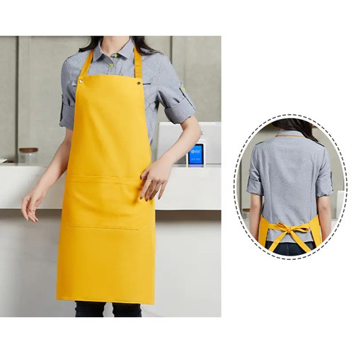 Poly-Cotton Canvas Full Bib Apron with Colour Neck Strap 