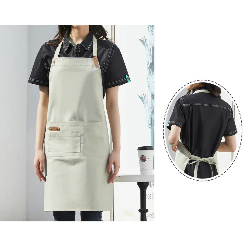 Poly-Cotton Canvas Full Bib Apron with Neck Strap 