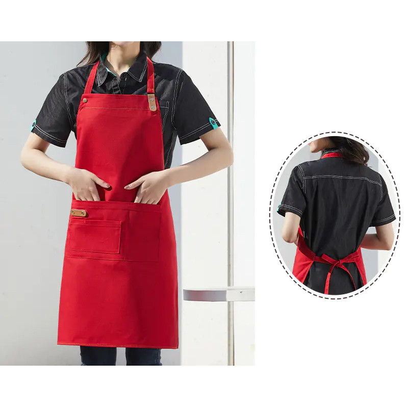 Poly-Cotton Canvas Full Bib Apron with Neck Strap 