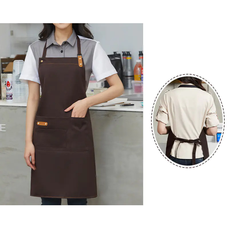 Poly-Cotton Canvas Full Bib Apron with Neck Strap 