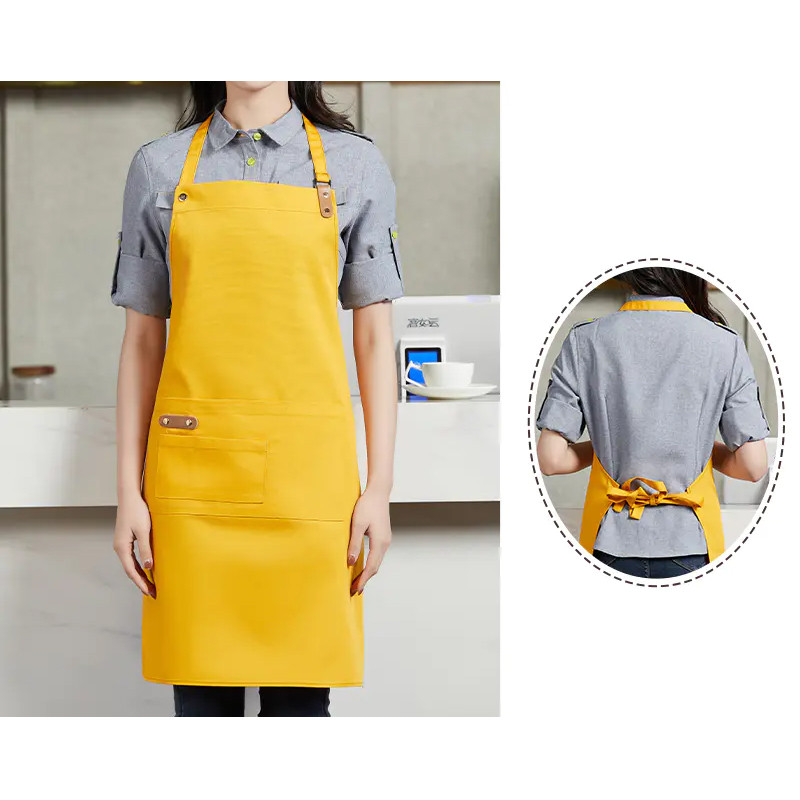 Poly-Cotton Canvas Full Bib Apron with Neck Strap 