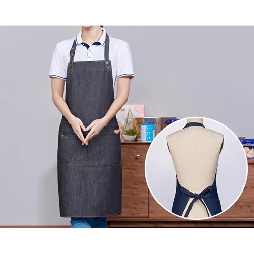 Poly-Cotton Denim Full Bib Apron with Neck Strap 