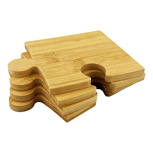 Puzzle Bamboo Coaster Set 