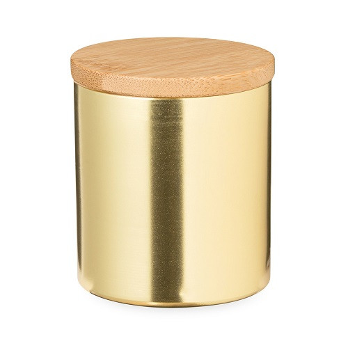 Rudyn Vanilla Scented Candle in Metal Jar and Bamboo Lid 