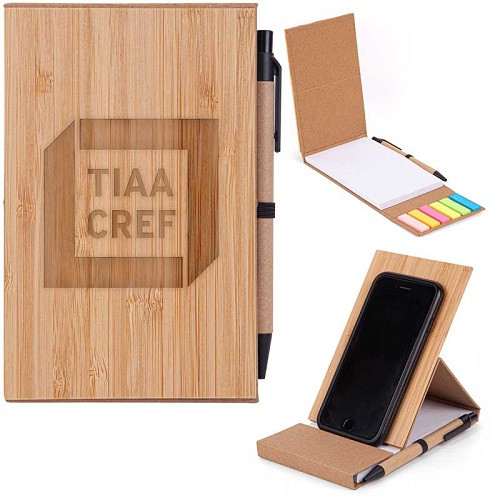 TBD Bamboo Notepad with Sticky Note and Pen