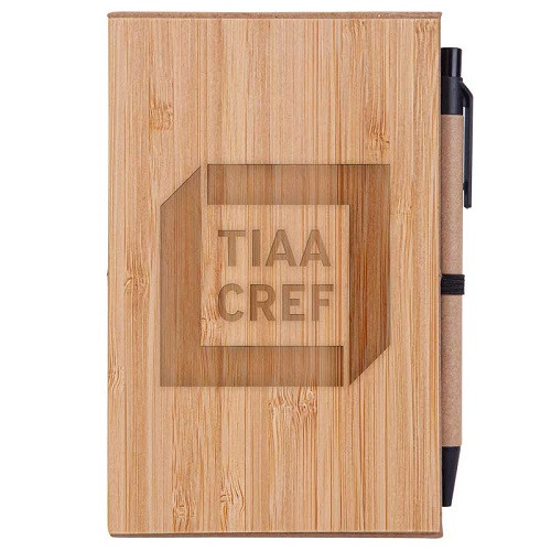 TBD Bamboo Notepad with Sticky Note and Pen 