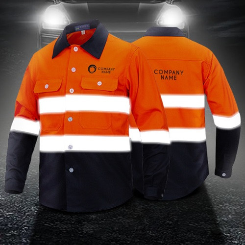 Unisex Cotton HI-Vis Reflective L/S Shirt 