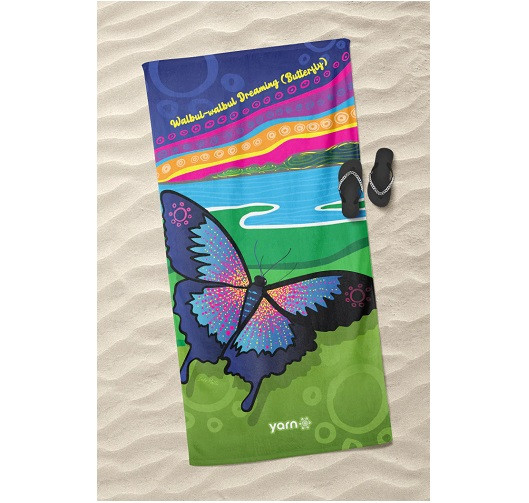 WALBUL-WALBUL Dreaming (Butterfly) Beach Towel