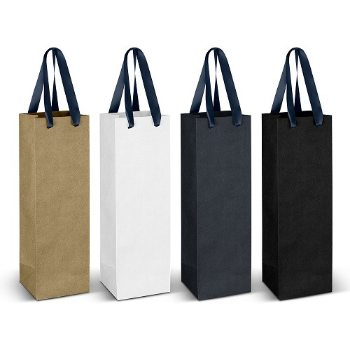 Wine Ribbon Handle Paper Bag 