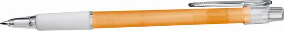 Frosted ball point pen with rubber grip orange