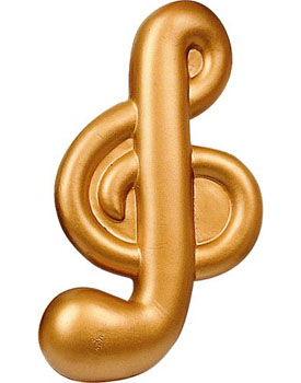 Golden Stress Reliever Musical Symbol