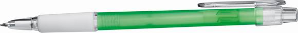 Green Frosted Ballpoint Pen with Rubber Grip