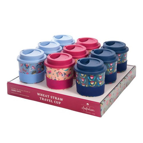 isGift Multi-Coloured Wheat Straw Travel Cup 