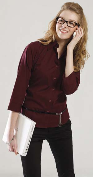 Ladies Fitted 3/4 Sleeve Shirt