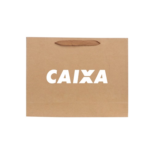 Large Crosswise Paper Bag with Fabric Flat Handle(320 x 250 x 110mm)