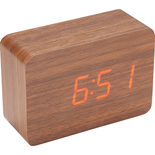 LED Display Wood Clock 