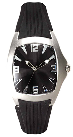 Luminous Mens Contemporary Silver Cased Sports Watch