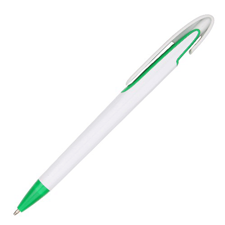 Solid White with Lining Colour Plastic Pen 