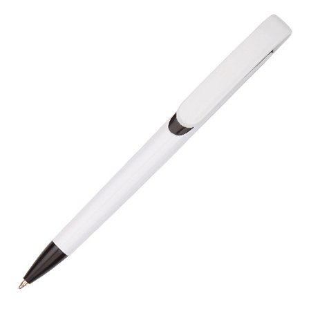 Solid White with Lining Colour Plastic Pen