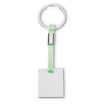 Square Metal Keyring 