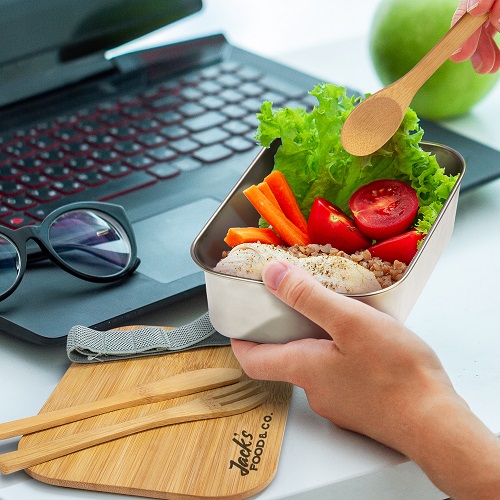 Stainless Steel Bamboo Lunch Box 