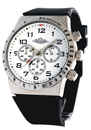 Stainless Steel Mens Chronograph Silver Dial