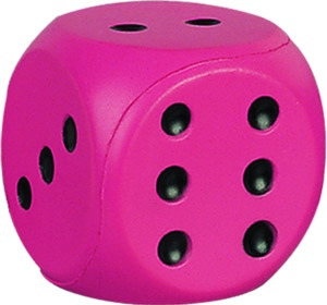 Stress Reliever Dice Shape Fuchsia Pink