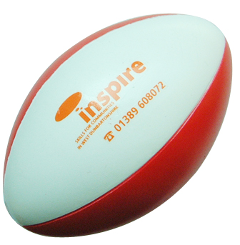 Stress Reliever Rugby Shape Red and White