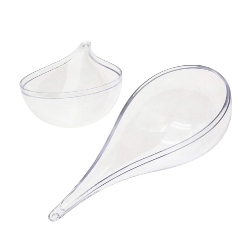 Teardrop Shaped Clear Plastic Ornament 