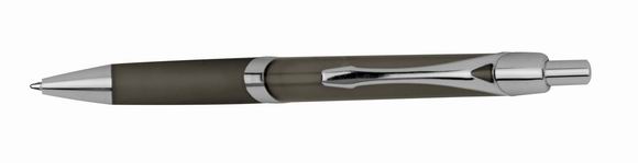 Translucent Ballpoint Pen with Metal Clip in Gray 