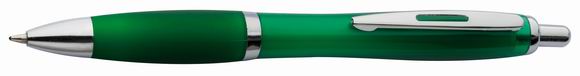 Translucent Ballpoint Pen with Rubber Grip in Green 