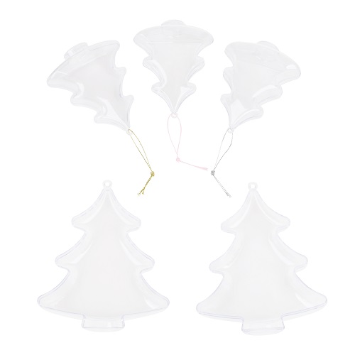 Tree Shaped Clear Plastic Ornament 